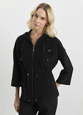 Selen Standart Siyah Kadın Ceket 25KSL1536