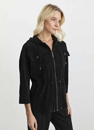 Selen Standart Siyah Kadın Ceket 25KSL1536