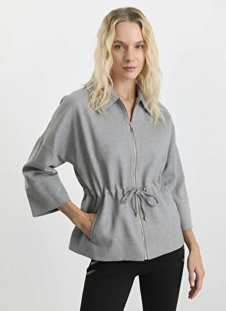 Selen Standart Gri Kadın Ceket 25KSL1538