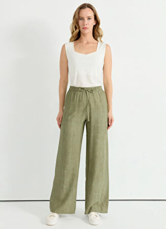 Selen Normal Bel Standart Haki Kadın Pantolon 25YSL5396