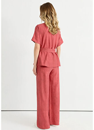 Selen Normal Bel Standart Mercan Kadın Pantolon 25YSL5396