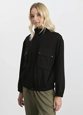 Selen Standart Siyah Kadın Ceket 25KSL1539