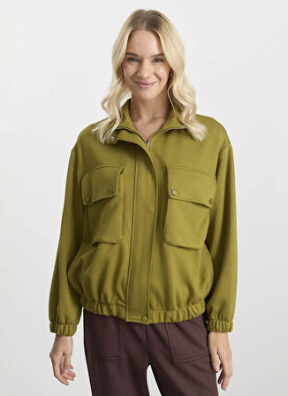 Selen Standart Yeşil Kadın Ceket 25KSL1539