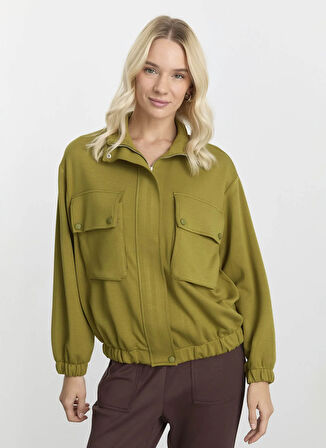 Selen Standart Yeşil Kadın Ceket 25KSL1539