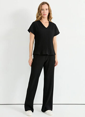 Selen Normal Bel Standart Siyah Kadın Pantolon 25YSL5397