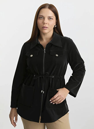 Selen Siyah Kadın Trençkot 25KSL9512