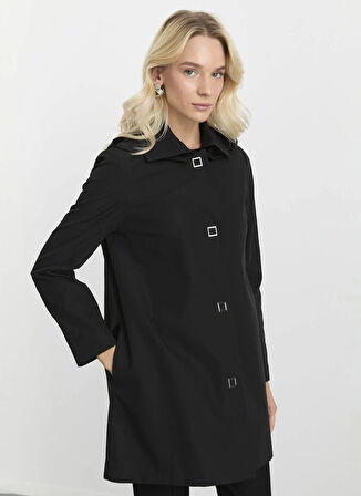 Selen Siyah Kadın Trençkot 25KSL9515