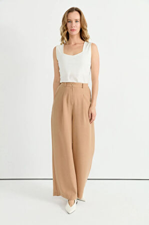 Selen Normal Bel Standart Bej Kadın Pantolon 25YSL5356