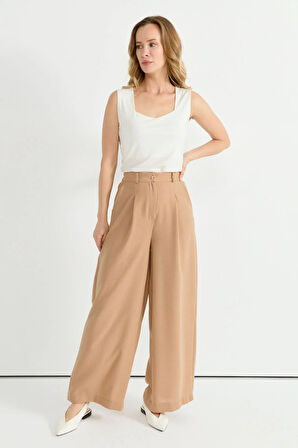 Selen Normal Bel Standart Bej Kadın Pantolon 25YSL5356