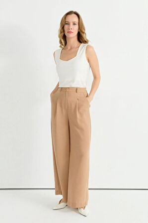 Selen Normal Bel Standart Bej Kadın Pantolon 25YSL5356