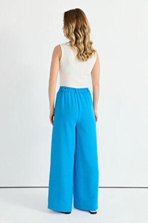 Selen Normal Bel Standart Mavi Kadın Pantolon 25YSL5356