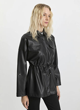 Selen Standart Siyah Kadın Ceket 25KSL1543