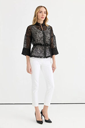 Selen Standart Siyah Kadın Ceket 25YSL1489