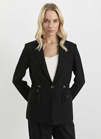 Selen Standart Siyah Kadın Ceket 25KSL1545