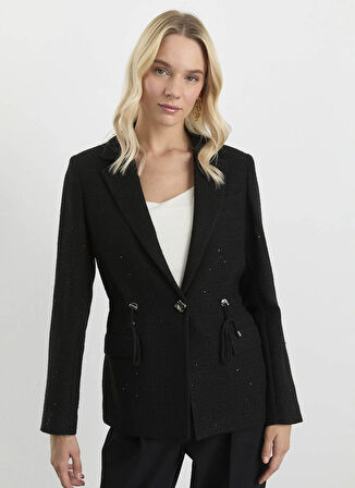 Selen Standart Siyah Kadın Ceket 25KSL1545