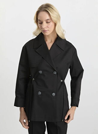 Selen Siyah Kadın Trençkot 25KSL9520