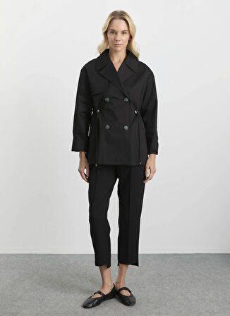 Selen Siyah Kadın Trençkot 25KSL9520