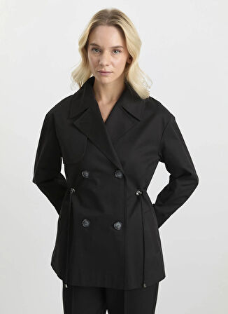 Selen Siyah Kadın Trençkot 25KSL9520