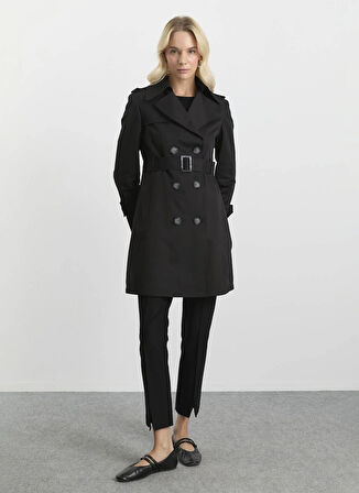 Selen Siyah Kadın Trençkot 25KSL9519