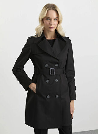 Selen Siyah Kadın Trençkot 25KSL9519