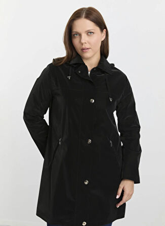 Selen Siyah Kadın Trençkot 25KSL9521