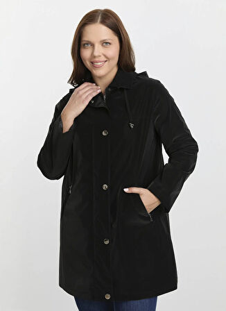 Selen Siyah Kadın Trençkot 25KSL9521