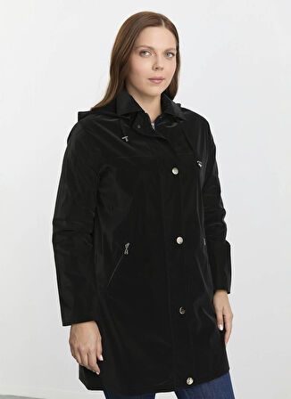 Selen Siyah Kadın Trençkot 25KSL9521