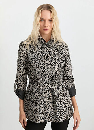 Selen Gri Kadın Trençkot 25KSL9535