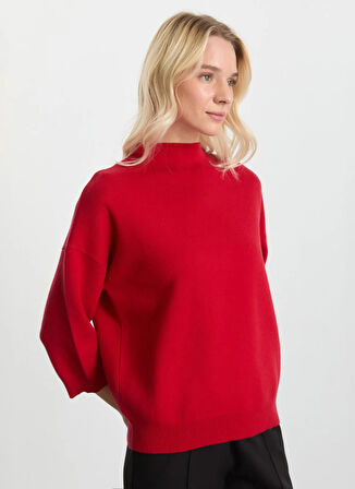 Selen Dik Yaka Düz Kırmızı Kadın Bluz 25KSL8215