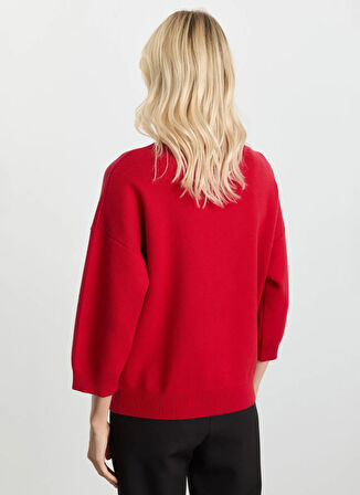 Selen Dik Yaka Düz Kırmızı Kadın Bluz 25KSL8215