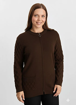 Selen Kahve Kadın Hırka 25KSL4170