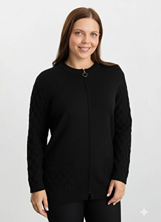 Selen Siyah Kadın Hırka 25KSL4170