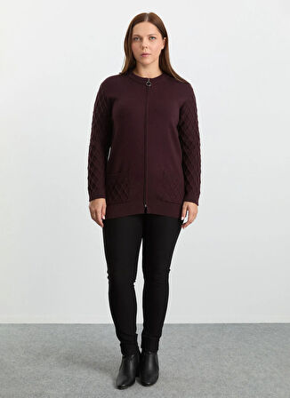 Selen Bordo Kadın Hırka 25KSL4170