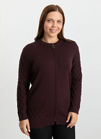 Selen Bordo Kadın Hırka 25KSL4170