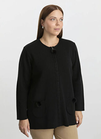 Selen Siyah Kadın Hırka 25KSL4161