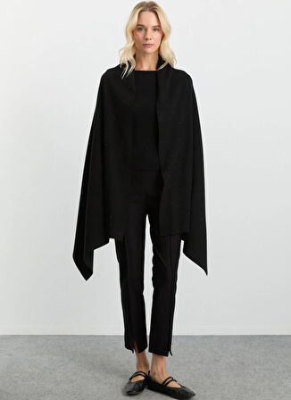 Selen Siyah Kadın Panço 25KSL4166