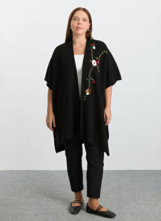 Selen Siyah Kadın Panço 25KSL4167