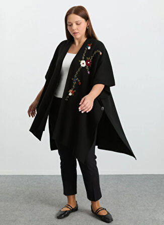 Selen Siyah Kadın Panço 25KSL4167