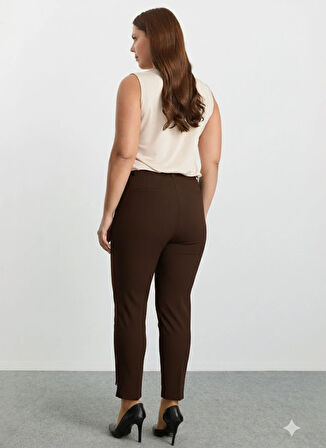 Selen Normal Bel Normal Kahve Kadın Pantolon 25KSL5461
