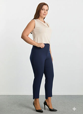 Selen Normal Bel Normal Lacivert Kadın Pantolon 25KSL5461