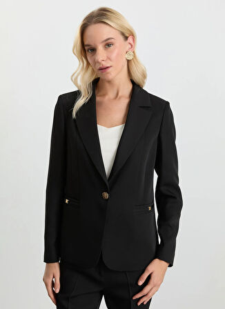 Selen Standart Siyah Kadın Ceket 25KSL1552