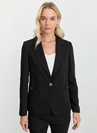 Selen Standart Siyah Kadın Ceket 25KSL1552