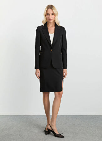 Selen Normal Bel Siyah Kadın Düz Standart Etek 25KSL3477