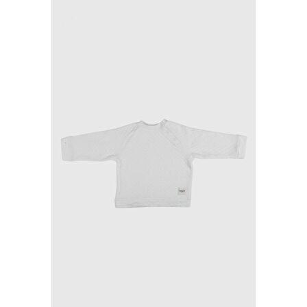 Çıtçıtlı Baklava Desenli Üst Ekru