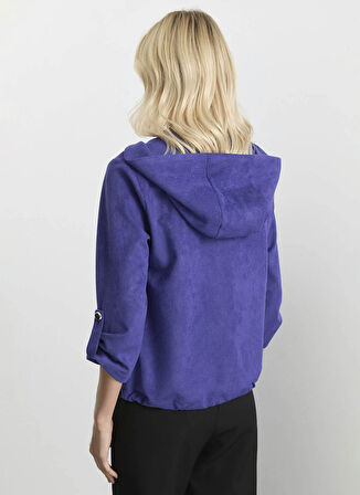 Selen Kapüşon Yaka Fitilli Mavi Kadın Bluz 25KSL8221