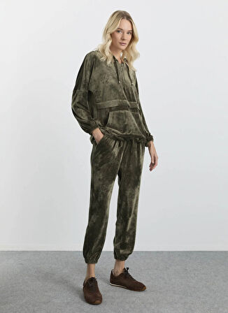 Selen Normal Bel Standart Haki Kadın Pantolon 25KSL5453