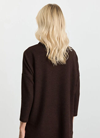 Selen Degaje Yaka Düz Kahve Kadın Bluz 25KSL8220