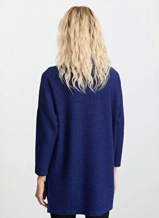 Selen Degaje Yaka Düz Mavi Kadın Bluz 25KSL8220