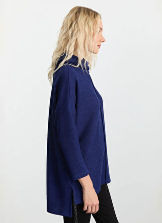 Selen Degaje Yaka Düz Mavi Kadın Bluz 25KSL8220