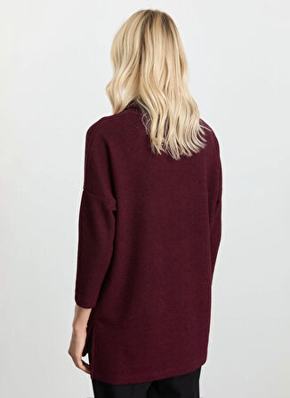 Selen Degaje Yaka Düz Bordo Kadın Bluz 25KSL8220